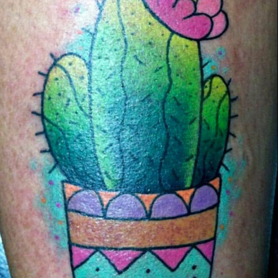 Tattoo cactus a color