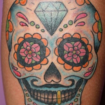 Tattoo calavera mexicana a color